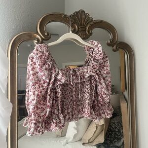 Petal & Pup floral cropped blouse